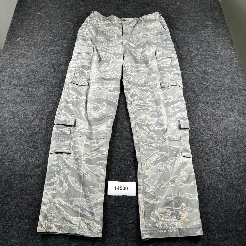 US Air Force Cargo Pants Mens 34L Gray Digital Camo Tiger Stripe Cotton Camping